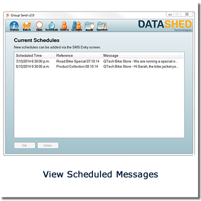 Groupsend scheduled messages